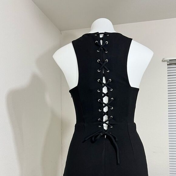 Lovers+ Friends Black Abbey Maxi Gown Size Small Sleeveless Fishtail Style - Picture 9 of 15